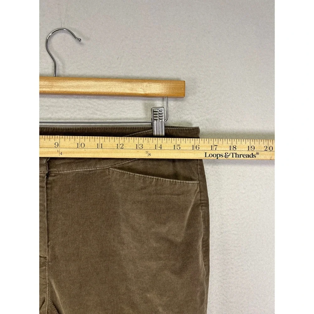Dark Academia J. Jill Womens 8 Petite Brown Corduroy Straight Leg‎ Stretch Pants - Picture 7 of 13